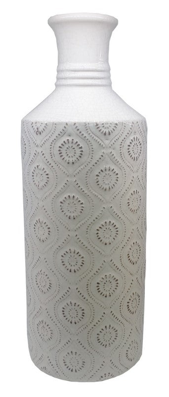Vase - Tall Cylindrical Vase - WHITE