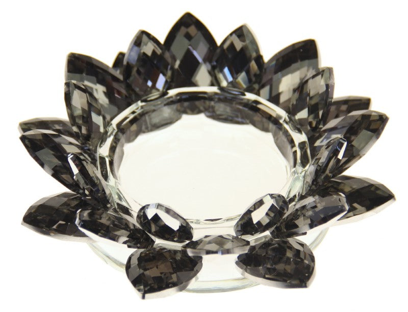 Crystal Tealight Holder - MEDIUM GREY