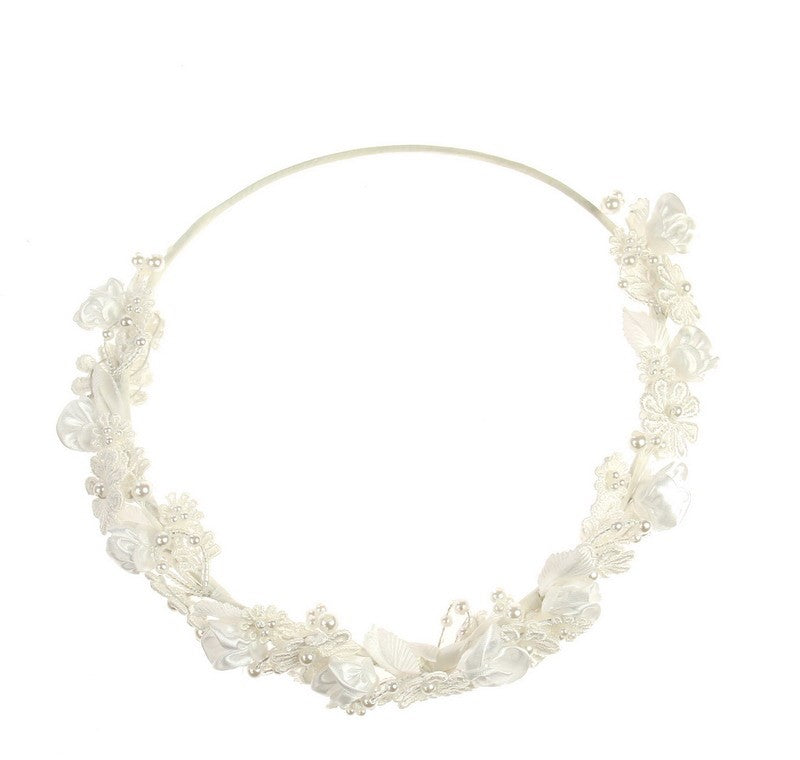 Bridal Headpiece - White Circlet