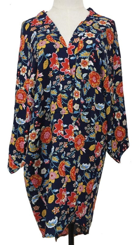 Ella Curved Hem Kimono - NAVY