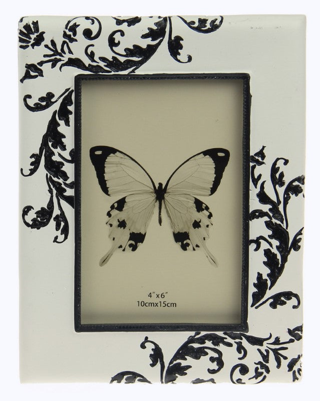 Embossed Fern Photoframe - BLACK