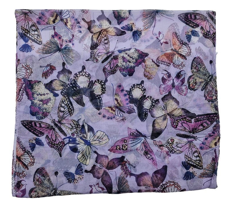 Scarf - Colourful Butterflies Scarf - PURPLE - Set of 2