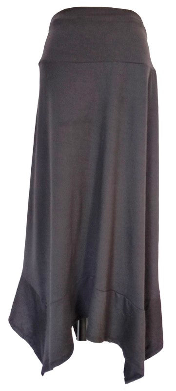 Bias Cut Stretch Waist Skirt - BLACK BLACK