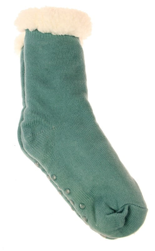 Solid Colour Fleece Socks - MEDIUM - Set of 2 TEAL