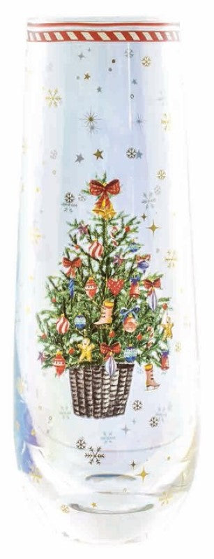 Stemless Champagne Glass - Christmas Tree