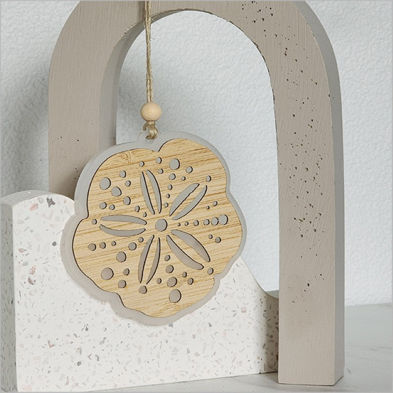Elegant white satin acrylic hanging ornament shaped like a Kina, perfect for home decor and gifting.