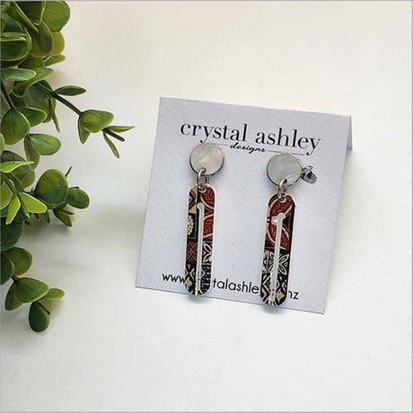 Lightweight drop dangle earrings featuring unique Paua shell and acrylic designs, perfect for any occasion.