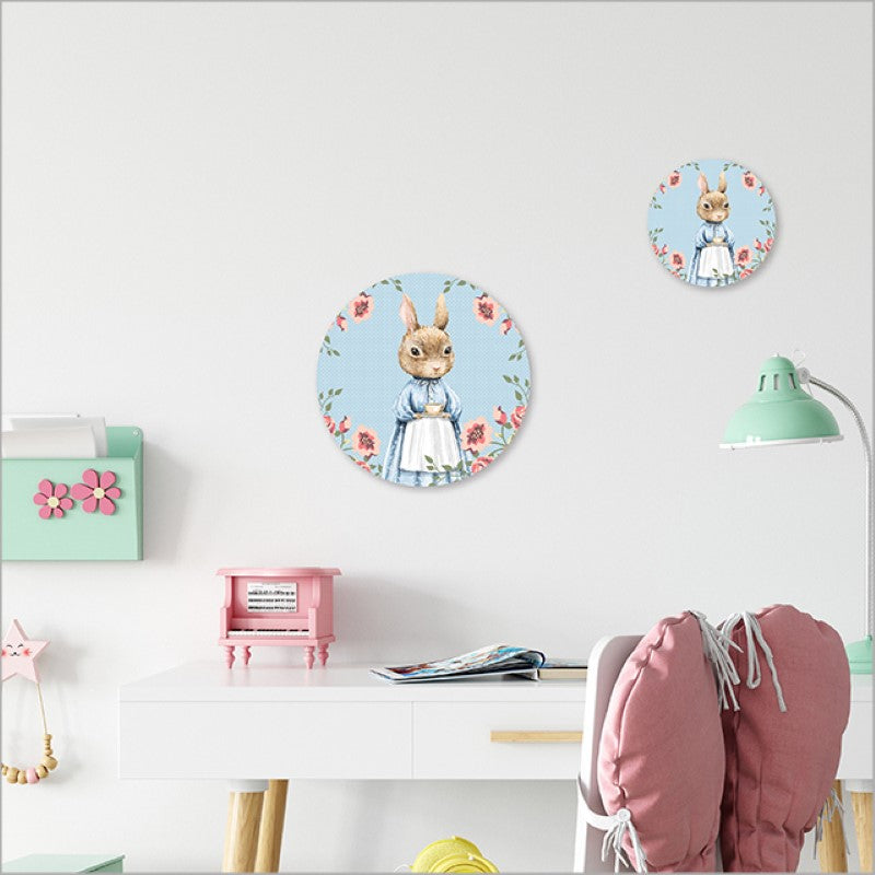 Large Printed Canvas Circle featuring Mrs Bonnie design, perfect for enhancing home decor with artistic elegance.