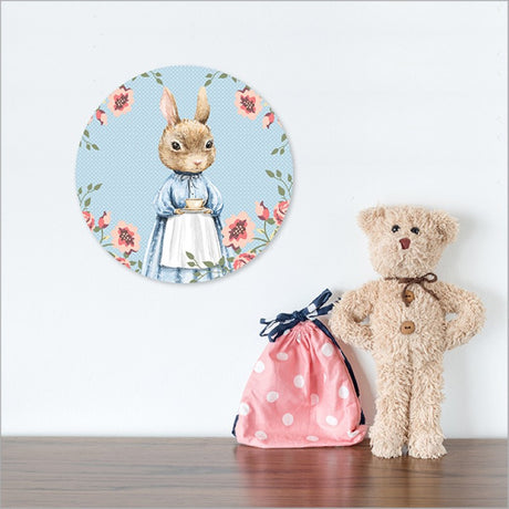 Large printed canvas circle featuring Mrs Bonnie design, 250mm, perfect for enhancing home or office decor.
