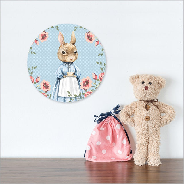 Large printed canvas circle featuring Mrs Bonnie design, 250mm, perfect for enhancing home or office decor.