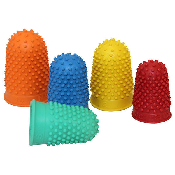 Pack of 15 Rexel Velos Finger Cones in assorted sizes for precise archiving, filing, and creative projects.