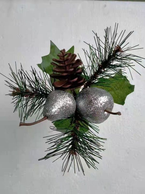 Artificial Christmas Fruit Pick (Silver)