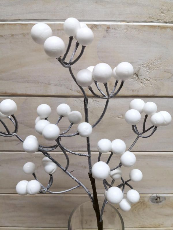 Artificial Berry Spray (White)