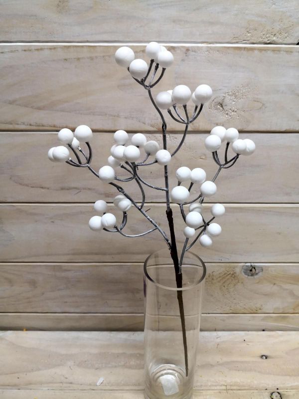 Artificial Berry Spray (White)