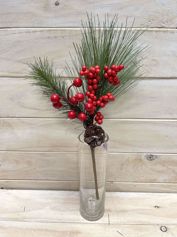 Artificial Berry Spray - Mixed Berry and Pine