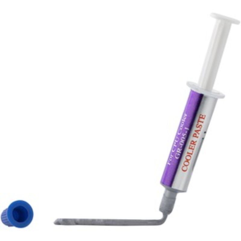 High-performance thermal grease syringe pack for optimal CPU and GPU heat dissipation, rated 3.07W/m·K.