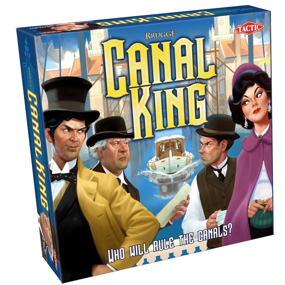 Canal King board game featuring Bruges canals, strategic navigation, and competitive gameplay for family fun.