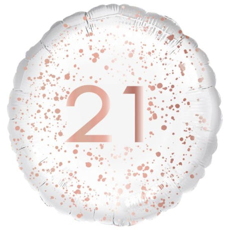Elegant 45cm rose gold self-sealing foil balloon, perfect for celebrations and adding glamour to any occasion.