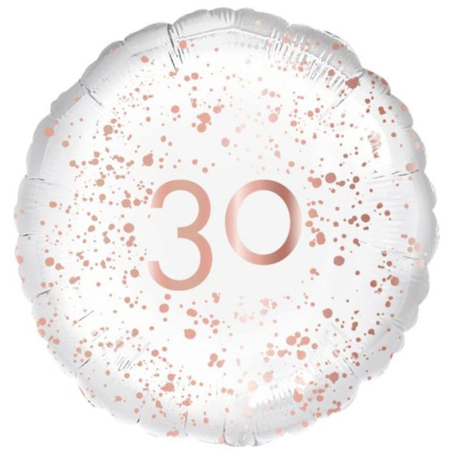 45cm rose gold self-sealing foil balloon, perfect for parties and events with a shimmering finish.