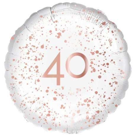 45cm rose gold foil balloon, self-sealing, perfect for birthdays and weddings, adding elegance to any celebration.