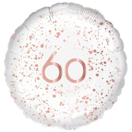 45cm rose gold self-sealing foil balloon, perfect for celebrations like birthdays and weddings.