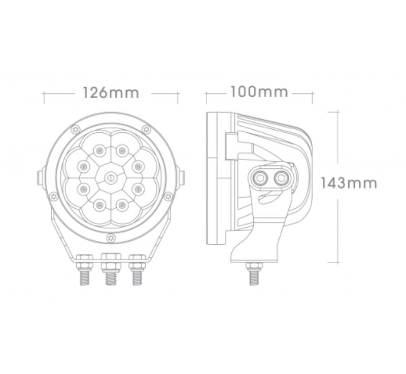 BIG RED - 12/24V 5IN 45W 4500L SINGLE LED DRIVING LIGHT