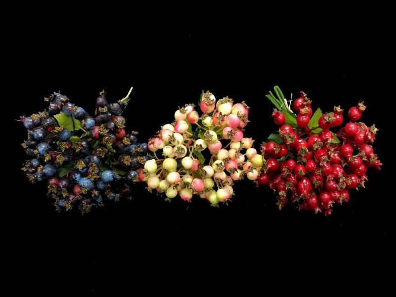 Artificial Mini Rosehip Bundle x 6 (Pink/Green)