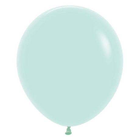 Pack of 6 Sempertex 45cm Pastel Matte Green Latex Balloons, perfect for elegant party decorations and celebrations.