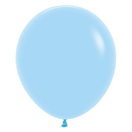 Sempertex 45cm pastel matte blue latex balloons in a 6-pack, perfect for stylish celebrations and event decorations.