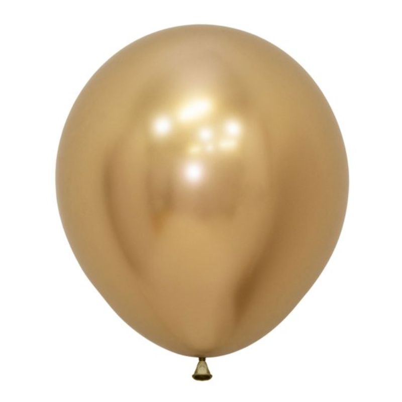 Pack of 6 Sempertex 45cm Metallic Reflex Gold Latex Balloons, perfect for elegant decorations at any festive event.