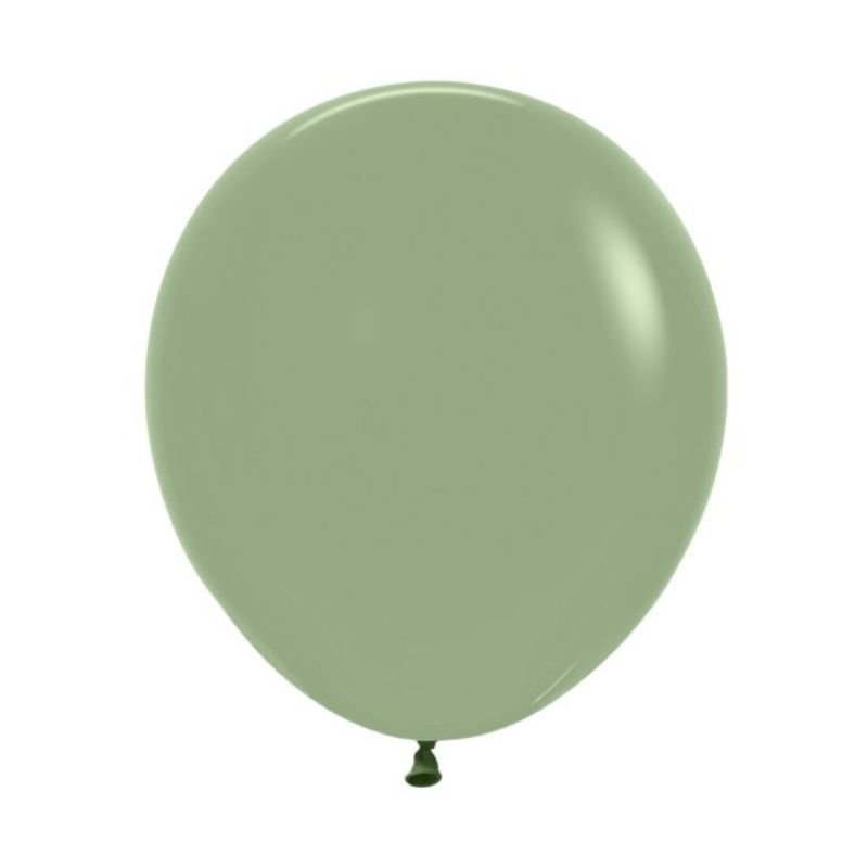 Pack of 6 Sempertex 45cm eucalyptus latex balloons for elegant celebrations, ideal for weddings and parties.