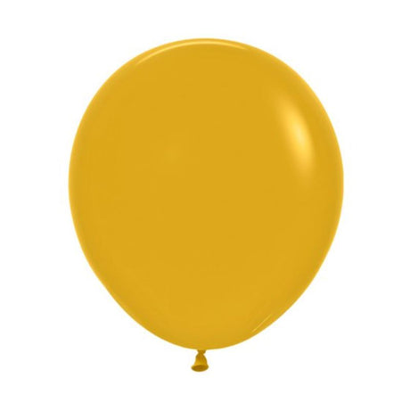 Pack of 6 Sempertex 45cm fashion mustard latex balloons, perfect for vibrant celebrations and eye-catching decor.