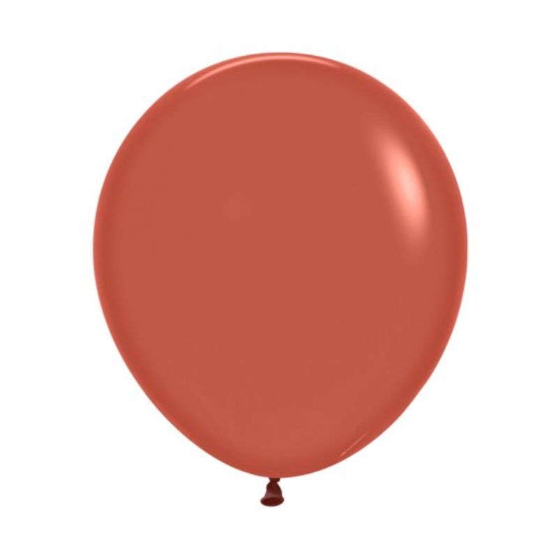 Pack of 6 Sempertex 45cm terracotta latex balloons for elegant autumn-themed parties and events.