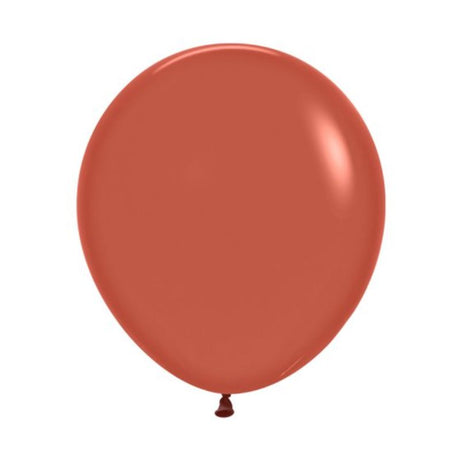 Pack of 6 Sempertex 45cm terracotta latex balloons for elegant autumn-themed parties and events.