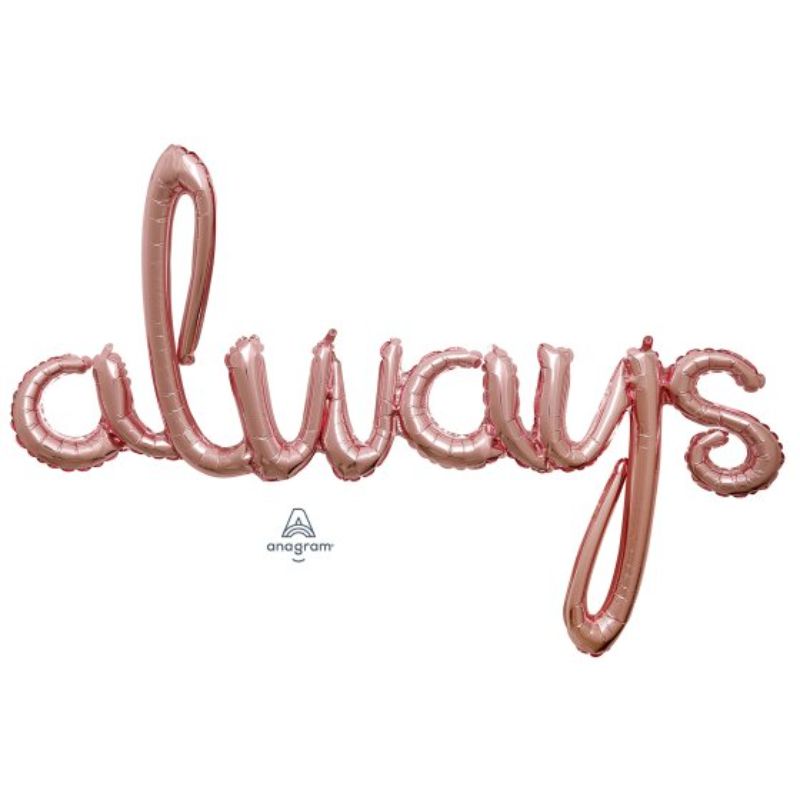 Rose gold self-sealing foil balloon, 124cm x 76cm, perfect for celebrations and elegant decor.