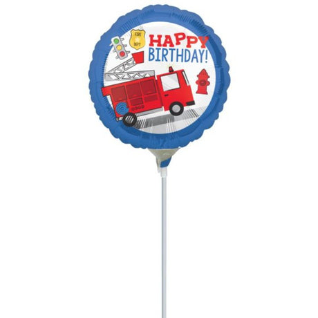 Vibrant 22cm First Responder Happy Birthday foil balloon, perfect for celebrating everyday heroes with flair.