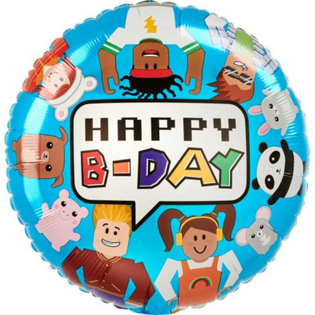45cm Happy B-Day foil balloon, vibrant and durable, ideal for celebrating birthdays with joy and style.