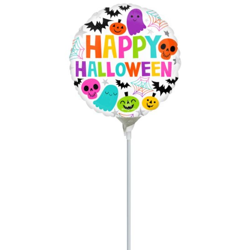 22cm colorful Halloween foil balloon with a vibrant spooky design for festive party decoration.