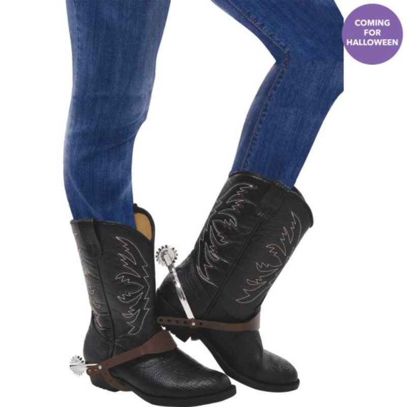 Classic adult cowboy spurs in a durable pack of 2, perfect for riding and enhancing Western style.