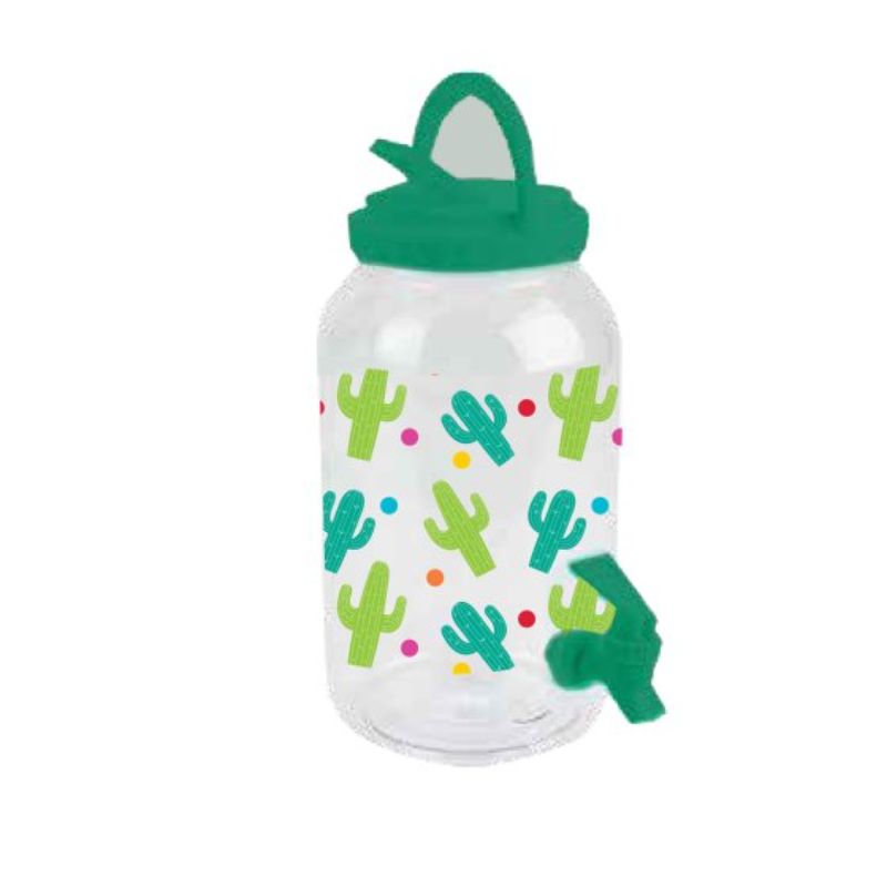 Vibrant Fiesta Drink Dispenser holds 3.78L, perfect for parties and outdoor events, featuring an easy-pour spout.