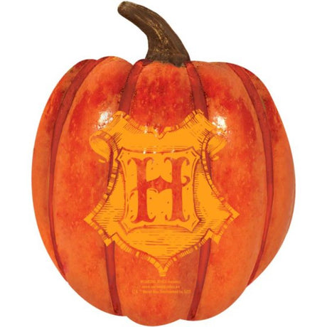 15cm Harry Potter foam pumpkin showcasing iconic symbols, perfect for magical Halloween decor and celebrations.