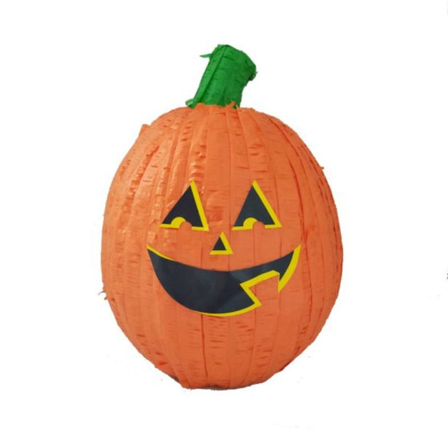 Vibrant 3D pumpkin piñata, 28cm x 38cm, perfect for Halloween and festive celebrations, designed for fun and excitement.