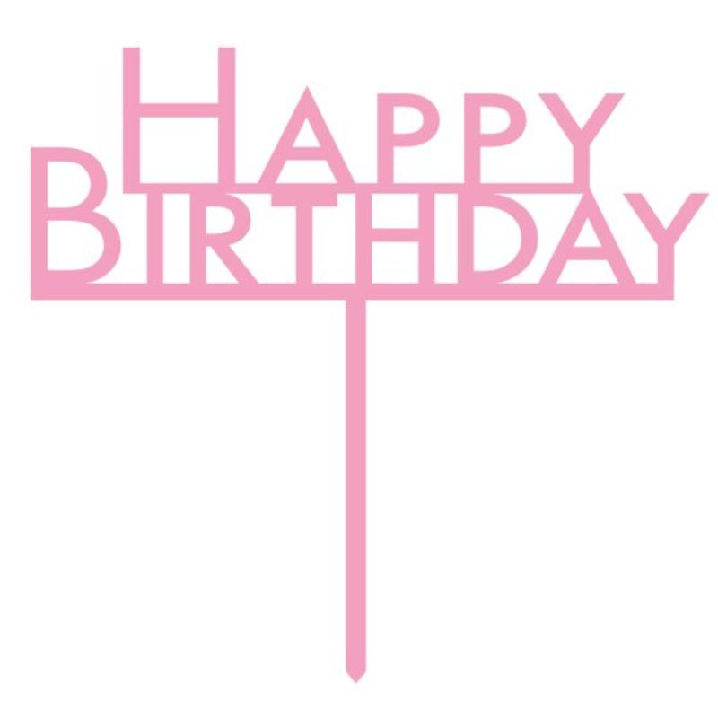 Chic pink acrylic birthday cake topper, perfect for adding elegance to any celebration.
