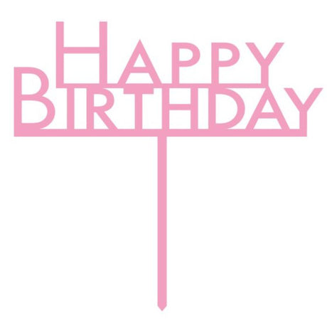 Chic pink acrylic birthday cake topper, perfect for adding elegance to any celebration.