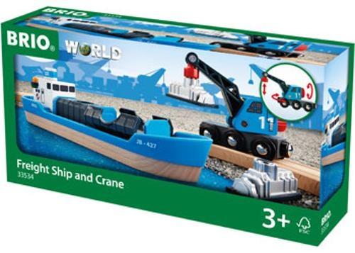 BRIO - Container & Crane Wagon 4 Pieces