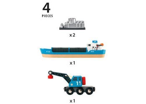 BRIO - Container & Crane Wagon 4 Pieces