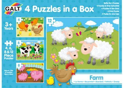 Galt - 4 Puzzles In A Box - Farm