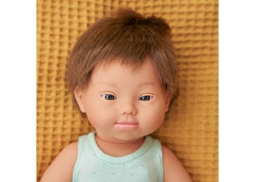 Miniland - Baby Doll - Caucasian Boy with Down Syndrome 38cm