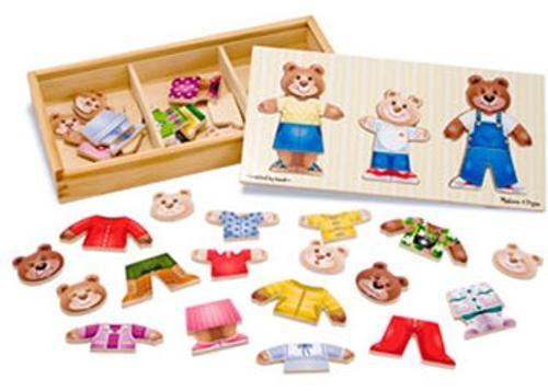 Melissa & Doug - Wooden Bear Family Dress Up 45 Pieces