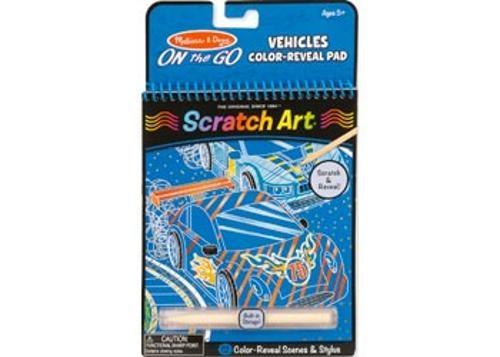 Melissa & Doug - On The Go - Scratch Art Color-Reveal Pad - Vehicles